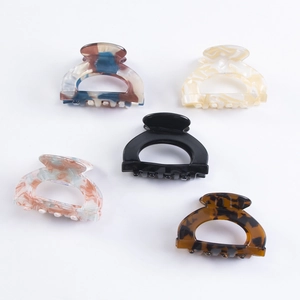Lot de 5 pinces à cheveux de 5 cm style minimaliste avec motifs marbre et tortue