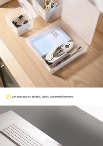 Frosted transparent plastic organizer boxes for stationery storage and drawer sorting