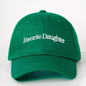Dark green Favorite Daughter embroidered cotton baseball cap with classic curved brim