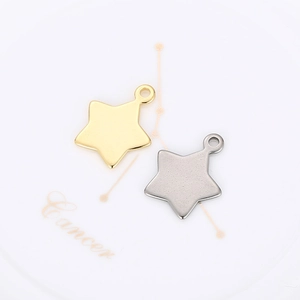 Polished gold and silver stainless steel star pendants for DIY jewelry making
