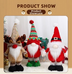 Detailed trio of Christmas gnomes featuring reindeer antlers and sequin hats for home decor