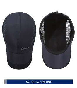 Detail view of quick-dry mesh cap showing breathable top and internal lining structure