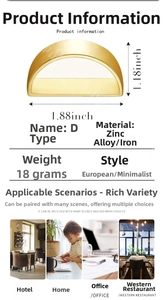 Detailed infographic showing golden D-shaped napkin ring dimensions and use cases