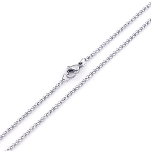 Classic silver 304 stainless steel O-link chain necklace with lobster clasp for couples