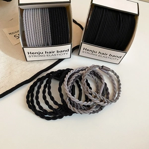Détails des élastiques à cheveux tressés haute élasticité au design torsadé gris