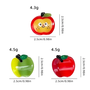 Cute apple-shaped hair claws in red, green, and gradient colors for high ponytail styling