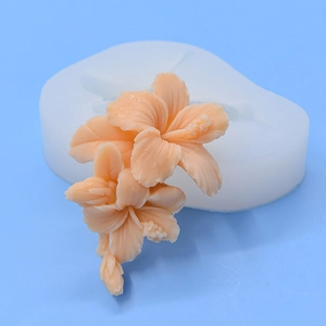 DIY flower silicone mold set for cake decorating with realistic hibiscus petal textures