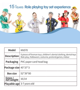 Kids occupational role play costume set with accessories for different professions