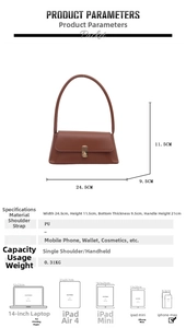 Detailed size chart and capacity guide for this elegant French PU leather shoulder bag