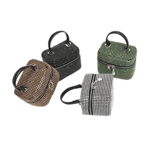 Rhinestone Evening Handbag Glitter Box Party Bag With Chain Shoulder Strap Luxury Wedding Clutch For Women
