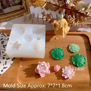 Silicone lotus leaf flower mold set for DIY resin earrings and pendants making