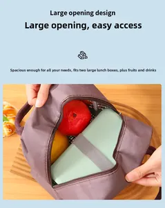 Macro detail of spacious insulated lunch bag with U-shaped zipper and thick foil lining