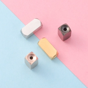 Brushed titanium steel rectangular spacer beads for DIY jewelry making in four colors