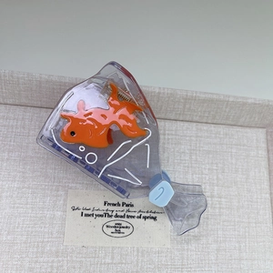 Creative translucent purple goldfish bag hair claw clip with unique 3D design