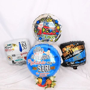 Spanish Father's Day foil balloon set in blue and silver for birthday party decor