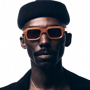 Fashion Square Sunglasses Retro Thick Frame UV400 Protection Vintage Arrow Rivet Decorative Eyewear For Men And Women