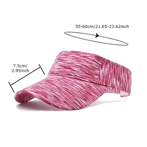 Breathable pink striped sun visor for running with 7.5cm brim and adjustable fit