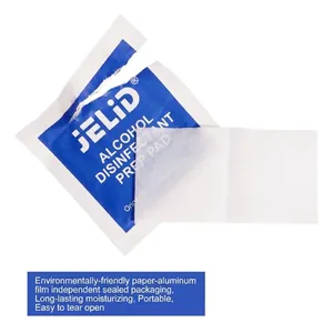 Individually wrapped medical alcohol prep pads for disinfecting earrings and jewelry
