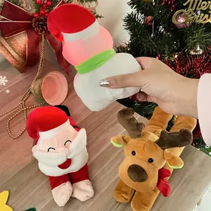 Luminous Christmas slap bracelets featuring Santa, elk and snowman with LED light and music
