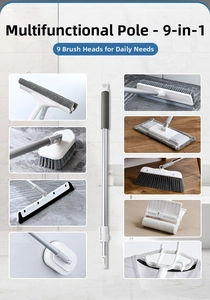 Multifunctionele 9-in-1 schoonmaakset met aluminium steel en diverse opzetstukken