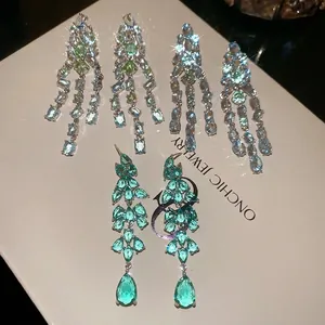 Elegante Lange Quasten Ohrhänger Mit Zirkonia Und Silbernem Ohrstecker Für Damen Modeschmuck