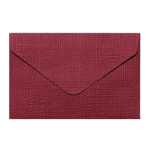 Mini burgundy textured paper envelope with vintage linen finish for gift cards