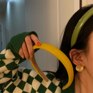 Vintage-Haarreif aus dickem Leder in Bonbonfarben für Damen-Haarstyling-Accessoires