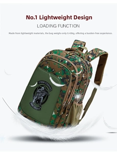 Lightweight digital camouflage backpack weighing only 0.43KG with Army Soldier print