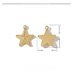 Detailed specs of star-shaped stainless steel pendant with 12mm height and 0.7g weight