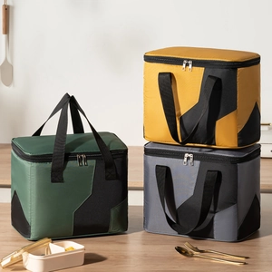 Insulated Lunch Bag Large Capacity Oxford Cloth Thermal Tote With Aluminum Foil Lining For Picnic Office School Portable