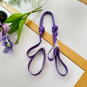 Sac shopping en nylon violet avec broderie et design tissé élégant pour femme
