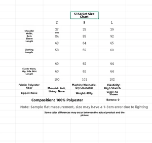 Detailed size chart for Christmas knit set showing measurements from S to L in centimeters