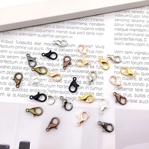 Colorful 12mm zinc alloy lobster clasps for DIY jewelry making in multiple metallic finishes