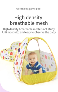 Close-up of high-density breathable mesh on children's play tent for mosquito protection