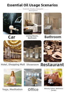 Aromatic essential oil diffuser usage scenarios for car, home, office, and commercial spa spaces