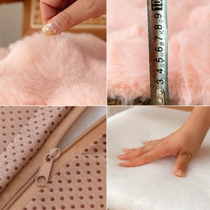 Cuscino per sedia in peluche rosa con pelo lungo e base antiscivolo per ufficio e casa
