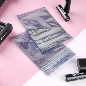 Detail of anti-static zip lock bags for electronic components and 18650 batteries