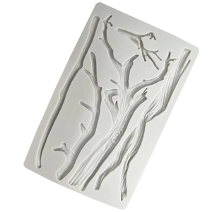 White silicone tree branch and trunk mold for DIY fondant and cake decoration