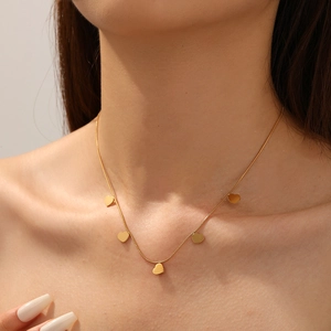 Collier En Acier Inoxydable Minimaliste Avec Plusieurs Pendentifs Coeur Étoile Papillon Chaîne Serpent Bijoux Pour Femme