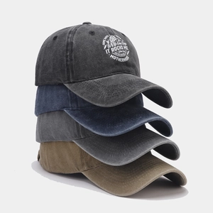 Set of 4 vintage washed cotton baseball caps with Motherhood embroidery in various colors