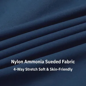 Slim fit dark blue brushed yoga jacket with four-way stretch and windproof zipper