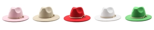 Série de chapeaux fedora en feutre à larges bords avec bandes en cuir et boucles