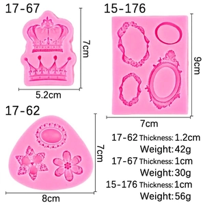 Ensemble de moules en silicone couronne et cadres pour décoration de gâteaux DIY