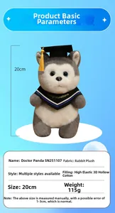 Dettagli prodotto del peluche Husky laurea in pelliccia di coniglio e cotone cavo