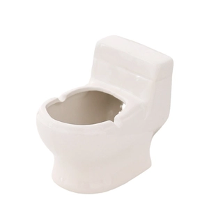 Creative white ceramic mini toilet mug and multifunctional desktop storage organizer
