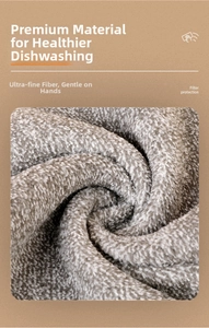 Close-up of thick microfiber cleaning cloth showing absorbent spiral fiber texture