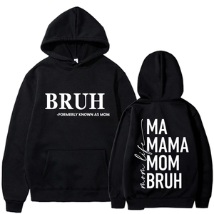 Sweat À Capuche Femme Polaire Polyester Manche Longue Pullover Imprimé Slogan Streetwear Mom Life Poche Kangourou