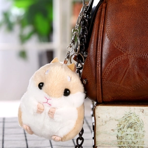 Niedlicher Hamster Plüsch Schlüsselanhänger Weiche Tierpuppe Tasche Charm Anhänger