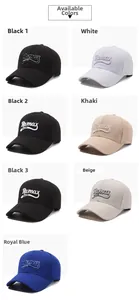 Detailed color options for the stylish embroidered alphabet baseball cap with mesh texture