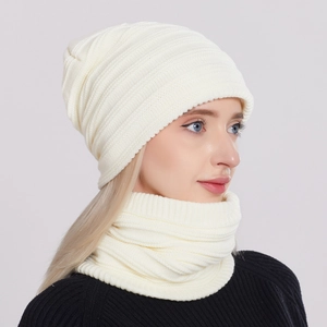 Winter Knit Hat And Neck Warmer Fleece Lined Warm Striped Slouchy Beanie Scarf Outdoor Windproof Unisex Adult
